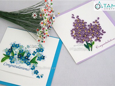 Thiệp giấy quilling handmade số 02 [ngẫu nhiên tùy đợt]